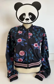 H46 - casaco dupla face com estampa de flores rosa e azul - PatBo para Hering (produto novo, doado pela marca)